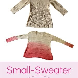 Chic Cream and Pink Women's Sweater Bundle